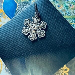 Brighton “Let It Snow” Snowflake Charm Pendant – Silver Tone
